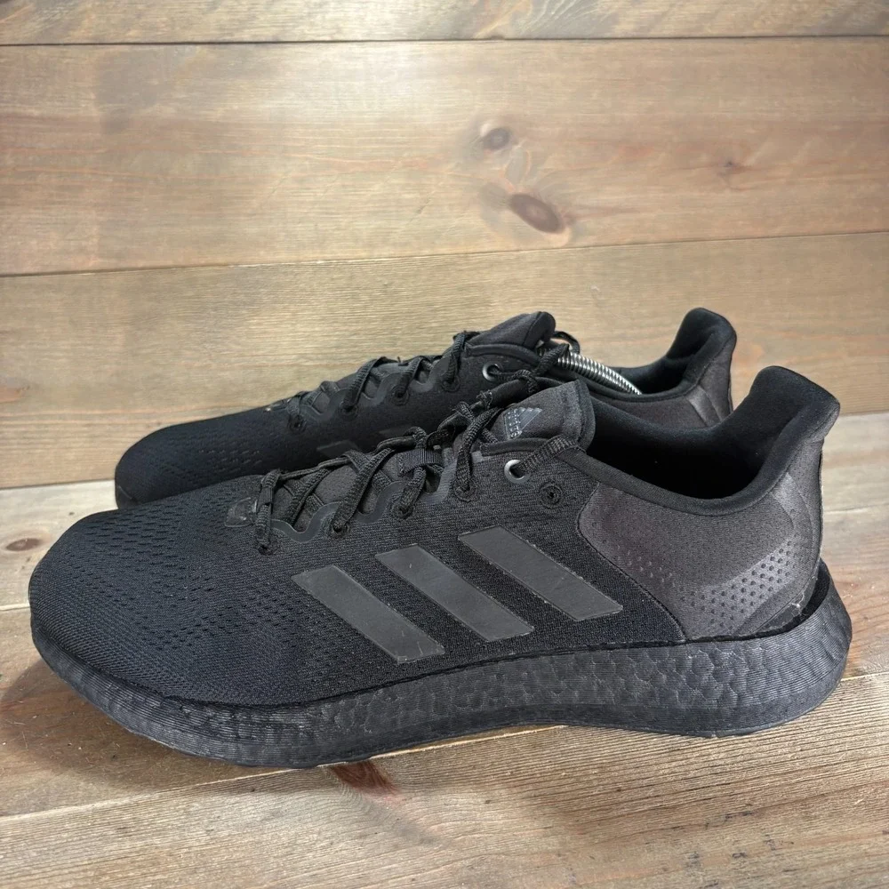 Adidas Pureboost 21 Mens size 12 shoes Black Knit Lace Up Running sneakers
